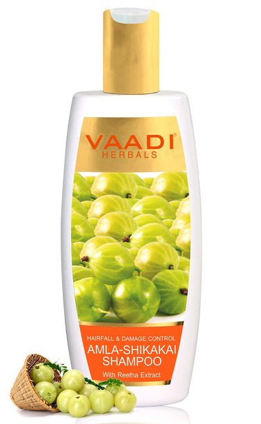 Vaadi Herbals Amla Shikakai Shampoo, Hairfall and Damage Control, 350g And Vaadi Herbals Olive Conditioner with Avocado Extract, 350 ml